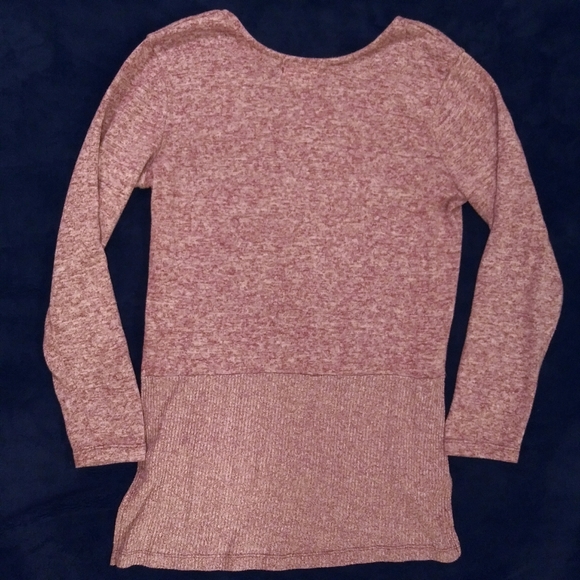 Thyme & Honey Red Grey High Low Hem Sweater 3/4 Sleeves Small - Picture 6 of 11